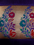 Purple Brocade Brocade Cushion Cover front view