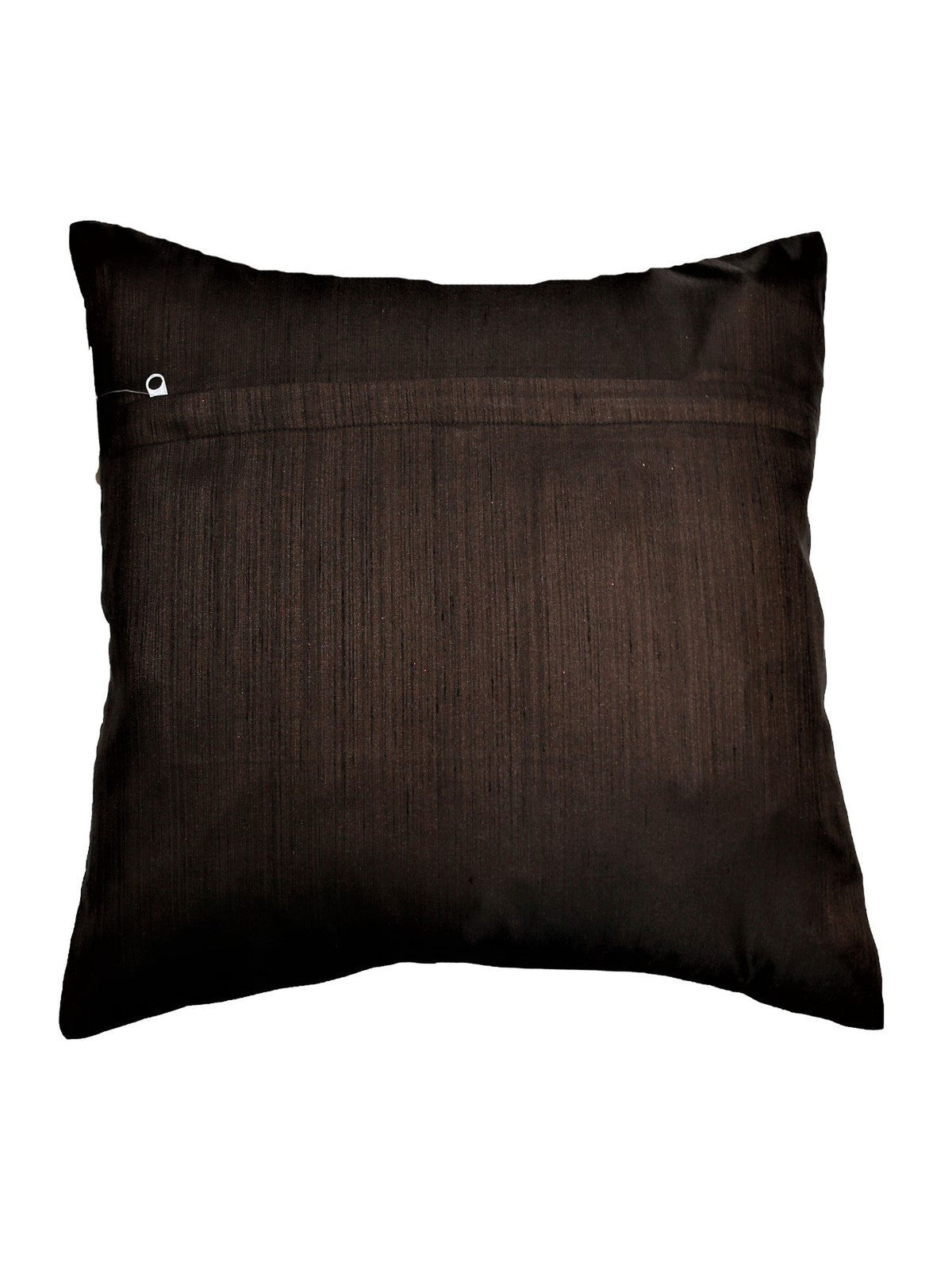 Plain dark brown reverse with concealed zip