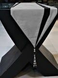 Black Polyester Table Runner 13 X 90 inch front view