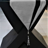 Connector(13 X 90 Inch) Table Runner(Grey/Black)-Polyester - Jagdish Store Online Since 1965