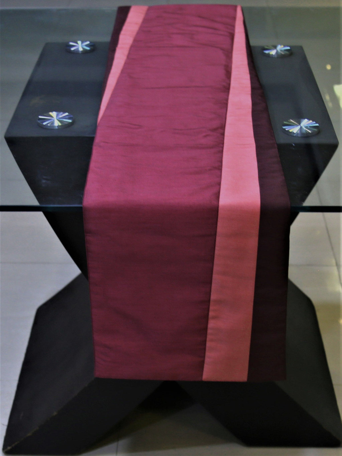 Pink Polyester Table Runner 13 X 90 inch front view