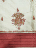 Yellow Hand Embroidered Silk Bedcover front view