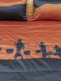 Brown Embroidered Bedcover front view