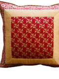 Maroon art silk paisley cushion cover 16x16 inch front view