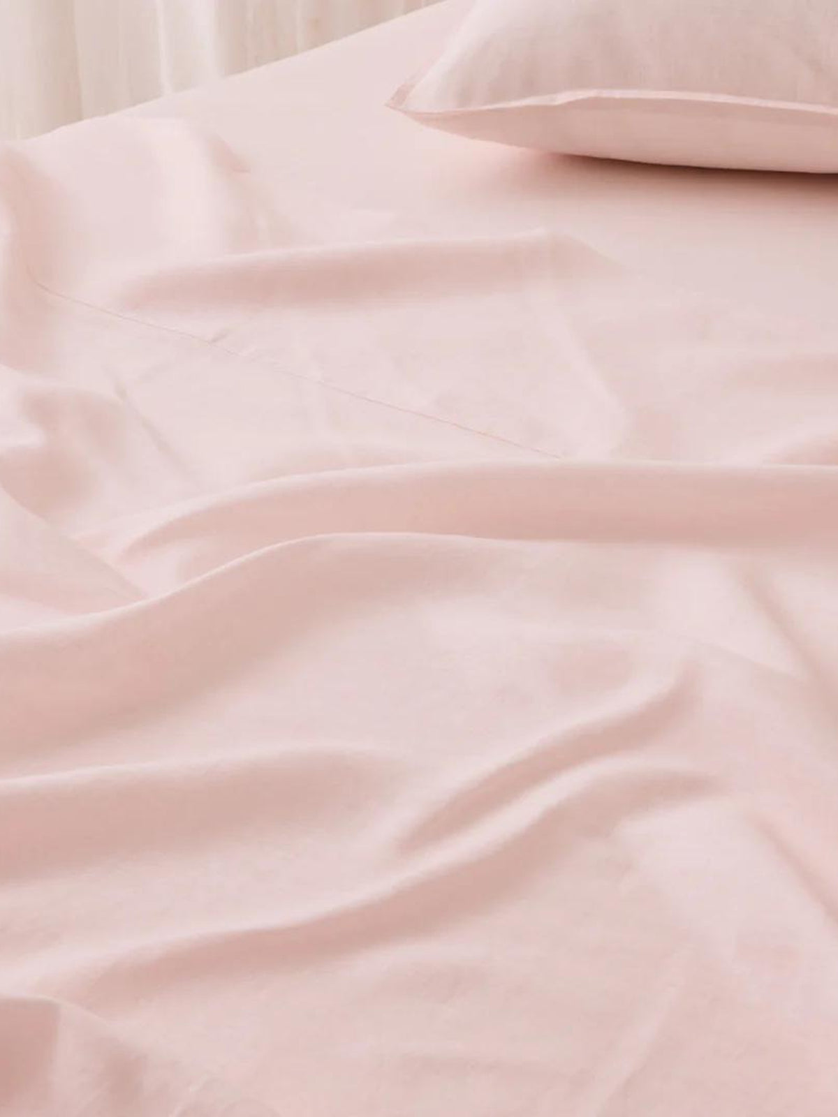 Folds of blush pink sateen sheeting, Blush Luxe Collection