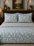 Flora Floral Printed 3 Pcs Cotton King Size Bedcover Set