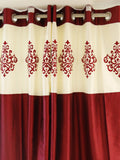 (Maroon) Curtain Damask Design- Polyester(9 X 4 Feet) - Jagdish Store Online Since 1965