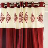 (Maroon) Curtain Damask Design- Polyester(9 X 4 Feet) - Jagdish Store Online Since 1965