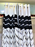 Black Polyester Ready-made Curtain 7x4 feet front view