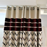 (Maroon) Curtain Self Design- Polyester(7 X 4 Feet) - Jagdish Store Online Since 1965