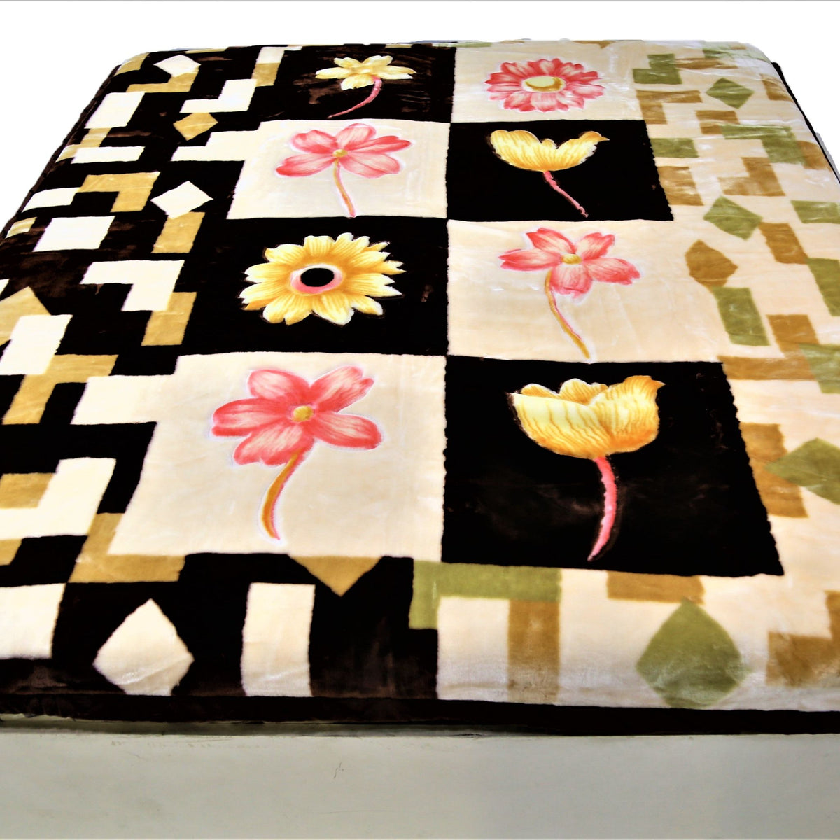 Double Print (Gold/Cream/Brown)Blanket(60 X 90 Inch)-Polyester(3.44 Kg) - Jagdish Store Online Since 1965