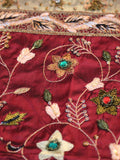Embroidery+Tissue Border(60x108 Inch)Table Cover(Maroon)-Silk - Jagdish Store Online Since 1965