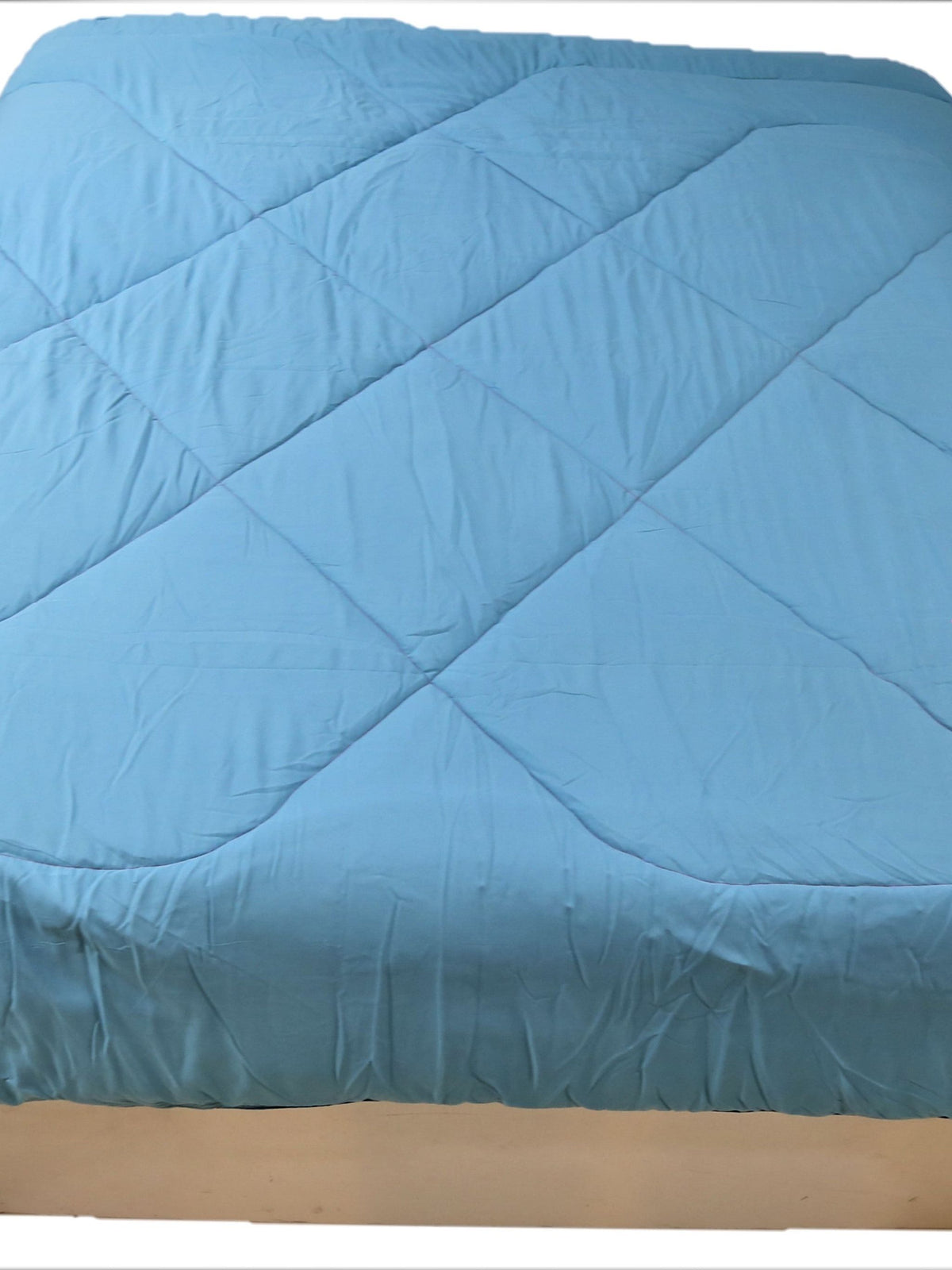 Double Shade Reversible (Blue) PolyCotton Quilt (90x100 Inch)-300 GSM - Jagdish Store Online Since 1965