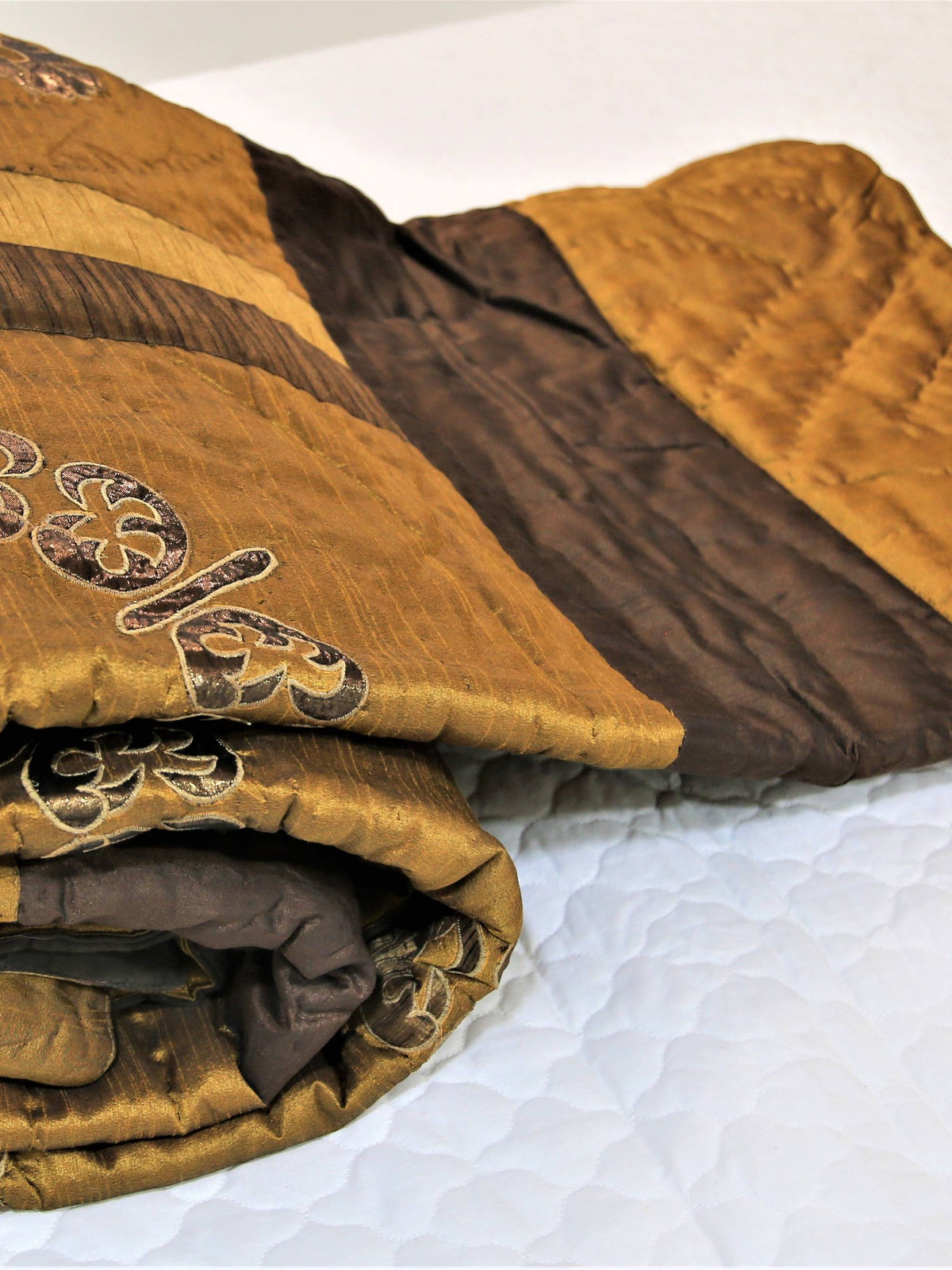 Patch Work(Brown) PolyCotton Quilt (90x108 Inch) - Jagdish Store Online Since 1965
