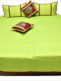 Patch Work PolySilk Quilted BedCover Set-(1 bedcover+ 2 Pillow Covers + 2 Cushion Covers) - Jagdish Store Karol Bagh Online Since 1965