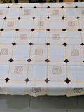 Cut Work(60x90 Inch)Table Cover(Beige)-Polyester - Jagdish Store Online Since 1965