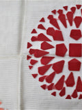 Cream Printed Polyester Table Cover front view