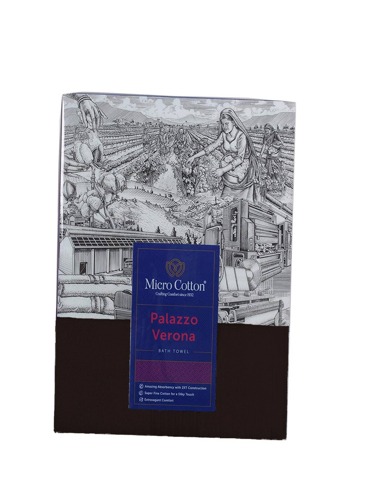 Micro Cotton - Pallazo Verona 100% Cotton Bath Towels with 2XT Construction for Amazing Absorbency, Offers Extravagant Comfort (Coffee) - Jagdish Store Online Since 1965
