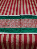 Grey Brocade Poly Silk Bedcover front view