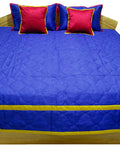 Reversible Plain PolySilk Quilted BedCover Set-(1 bedcover+ 2 Pillow Covers + 2 Cushion Covers) - Jagdish Store Karol Bagh Online Since 1965