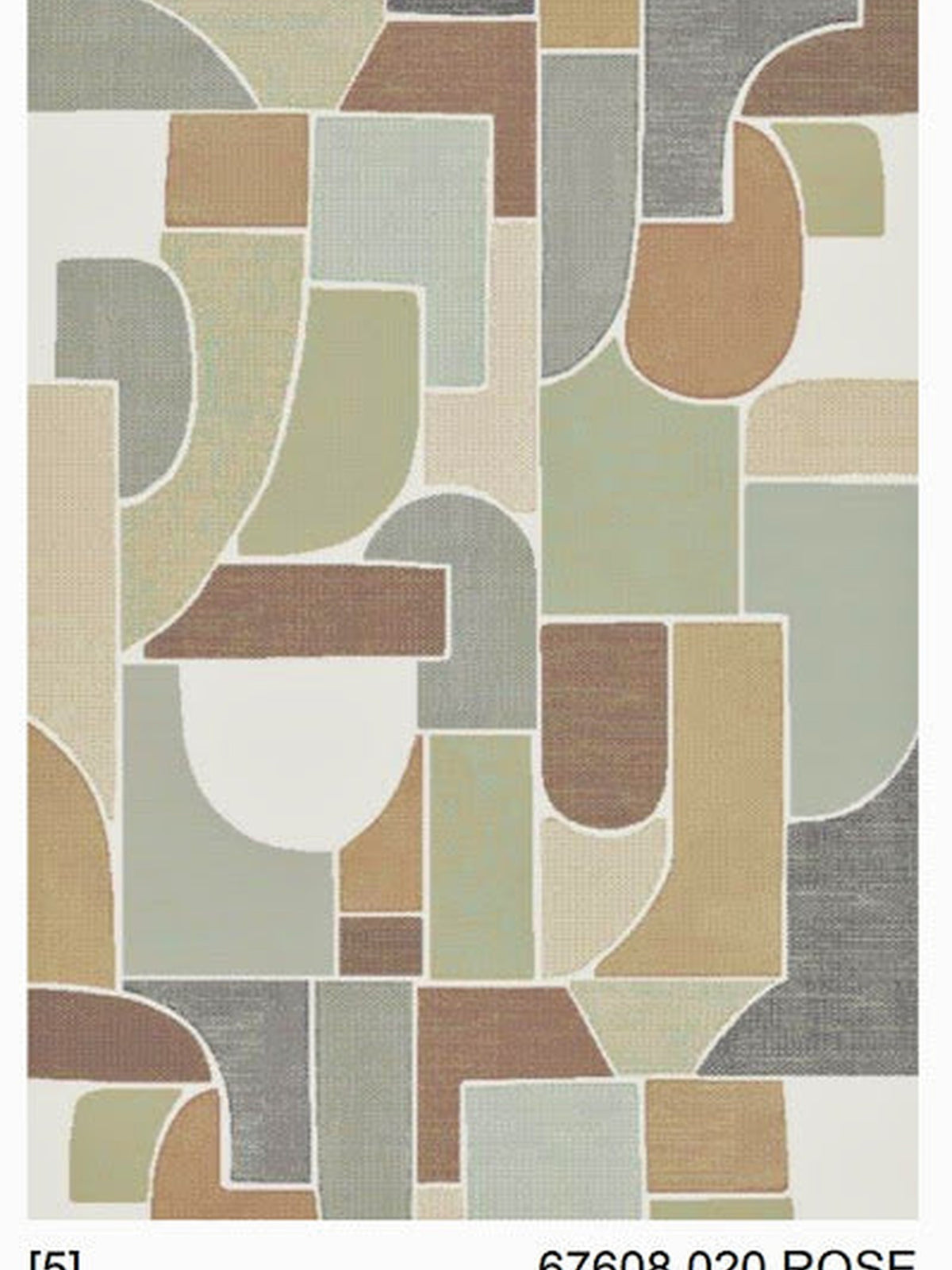 Olive, tan and cream mid-century arch block geometric rug, Diamond Bellagio