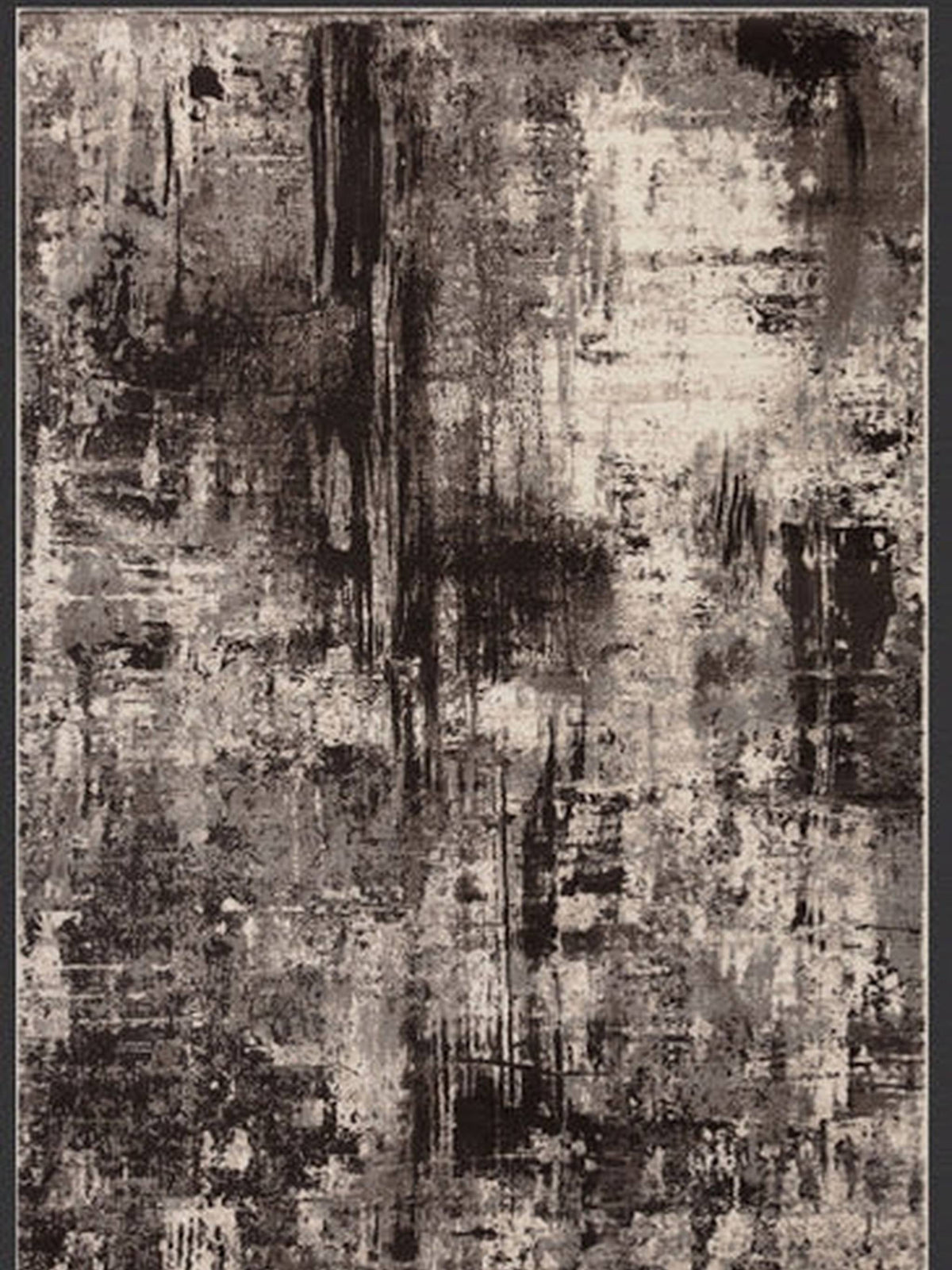 Charcoal and cream weathered distressed abstract rug, Grand Kendra Bellagio