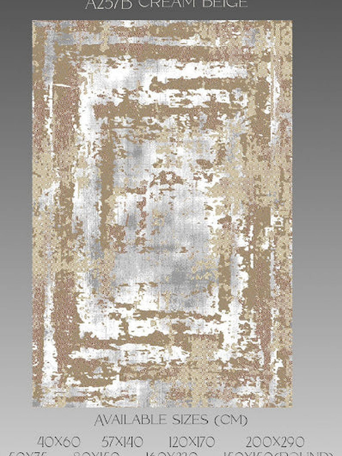 Gold and cream distressed concentric border rug, Blush Bellagio Cream Beige