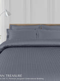 Tuscan Treasure 550TC Striped Cotton King Size Bedsheet - Jagdishstoreonline 