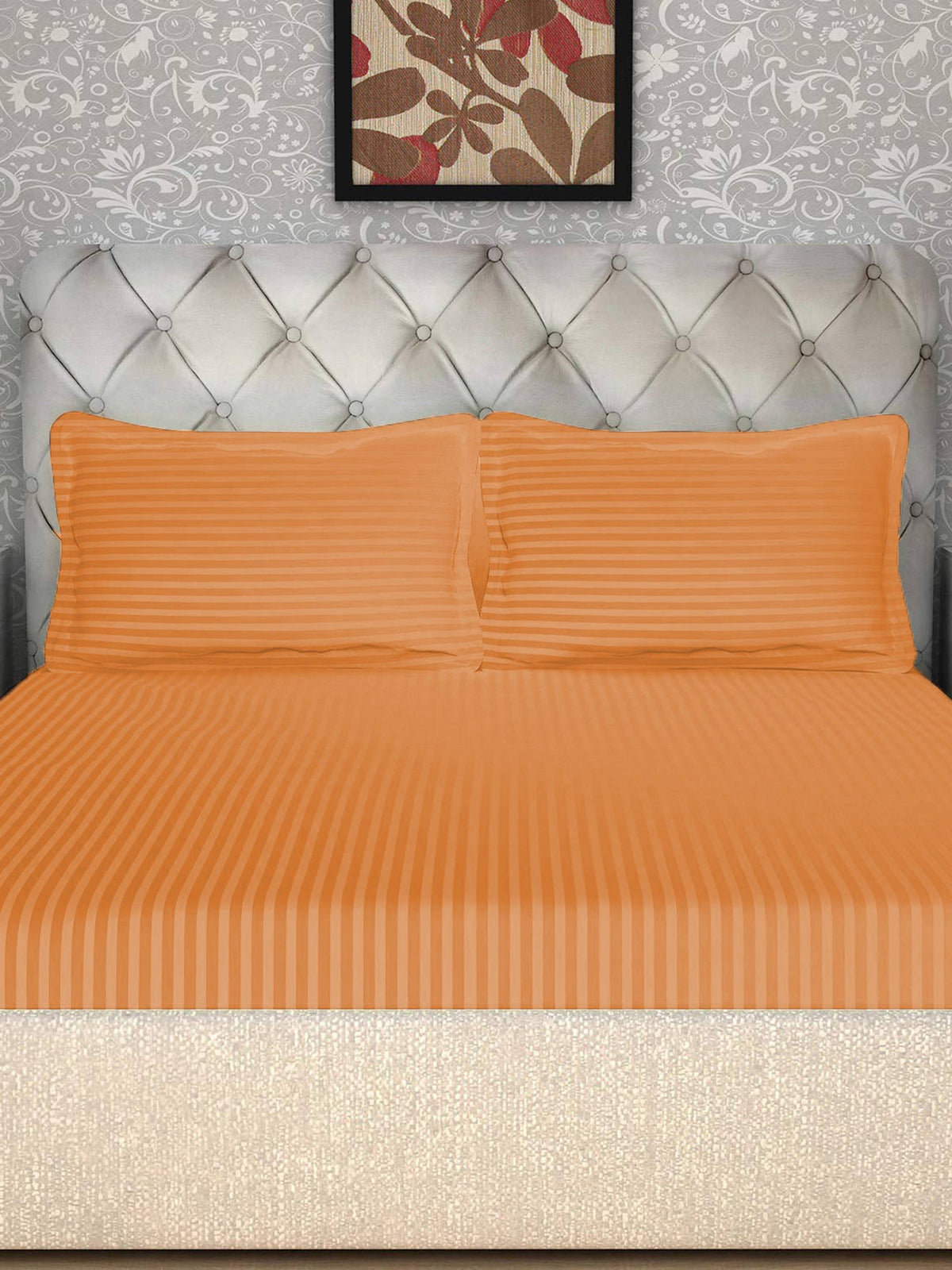 Solid Mustard 90 X 108 Inch Bedsheet Set -(1 bedsheet+ 2 Pillow Covers) - Jagdish Store Online Since 1965