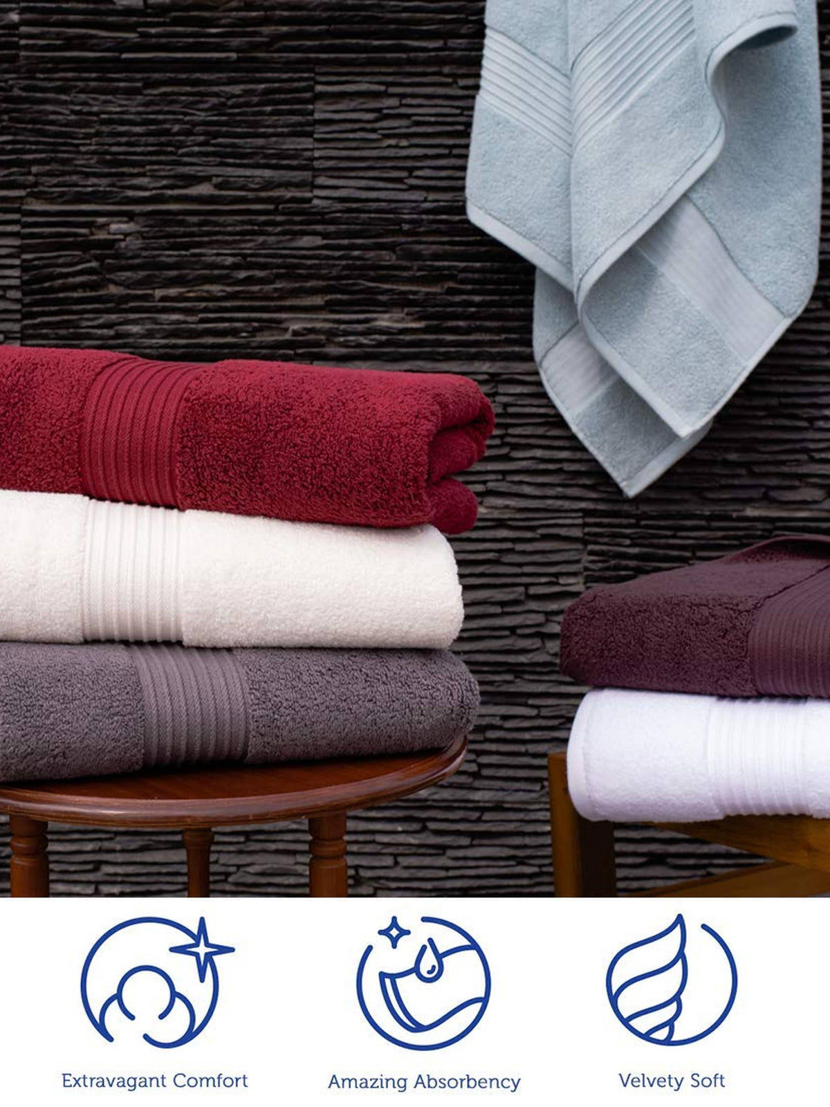 Micro Cotton - Pallazo Verona 100% Cotton Bath Towels with 2XT Construction for Amazing Absorbency, Offers Extravagant Comfort (Coffee) - Jagdish Store Online Since 1965