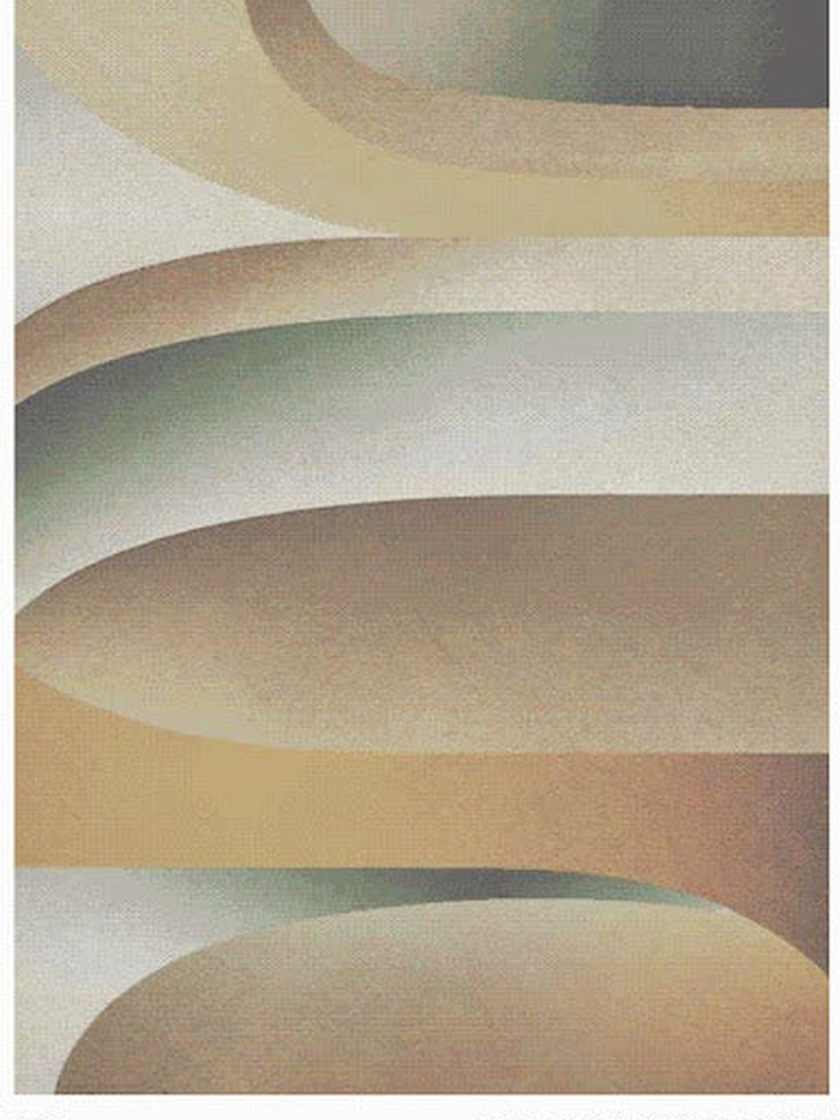 Soft gradient arch bands in tan, olive and cream, Diamond Bellagio rug