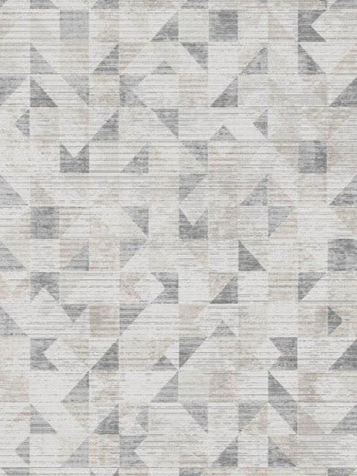 Vogue Bellagio rug in an ivory and grey triangle mosaic, top-down view