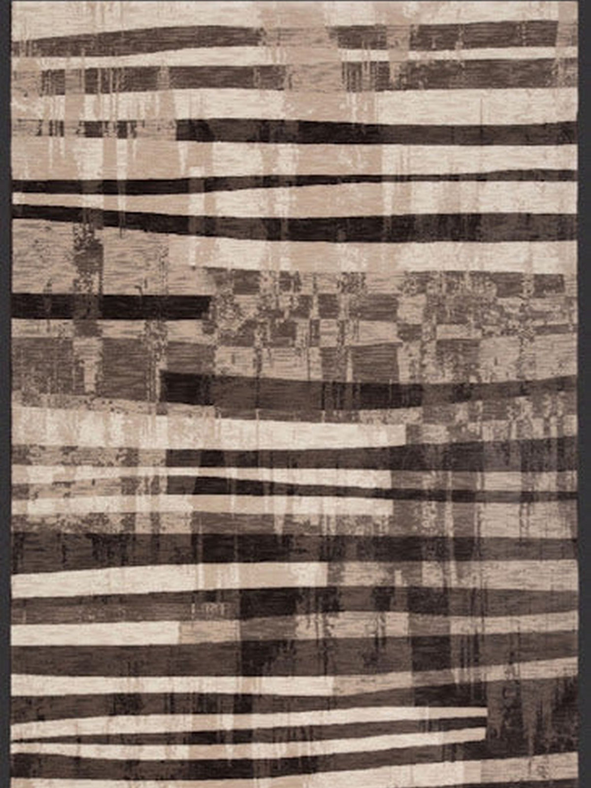 Charcoal and cream broken horizontal stripe rug, Grand Kendra Bellagio