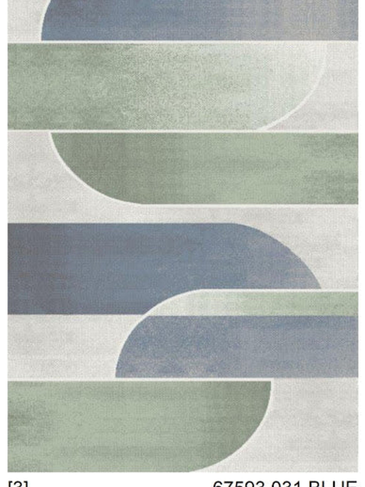 Sage, blue-grey and cream curved block geometric rug, Diamond Bellagio