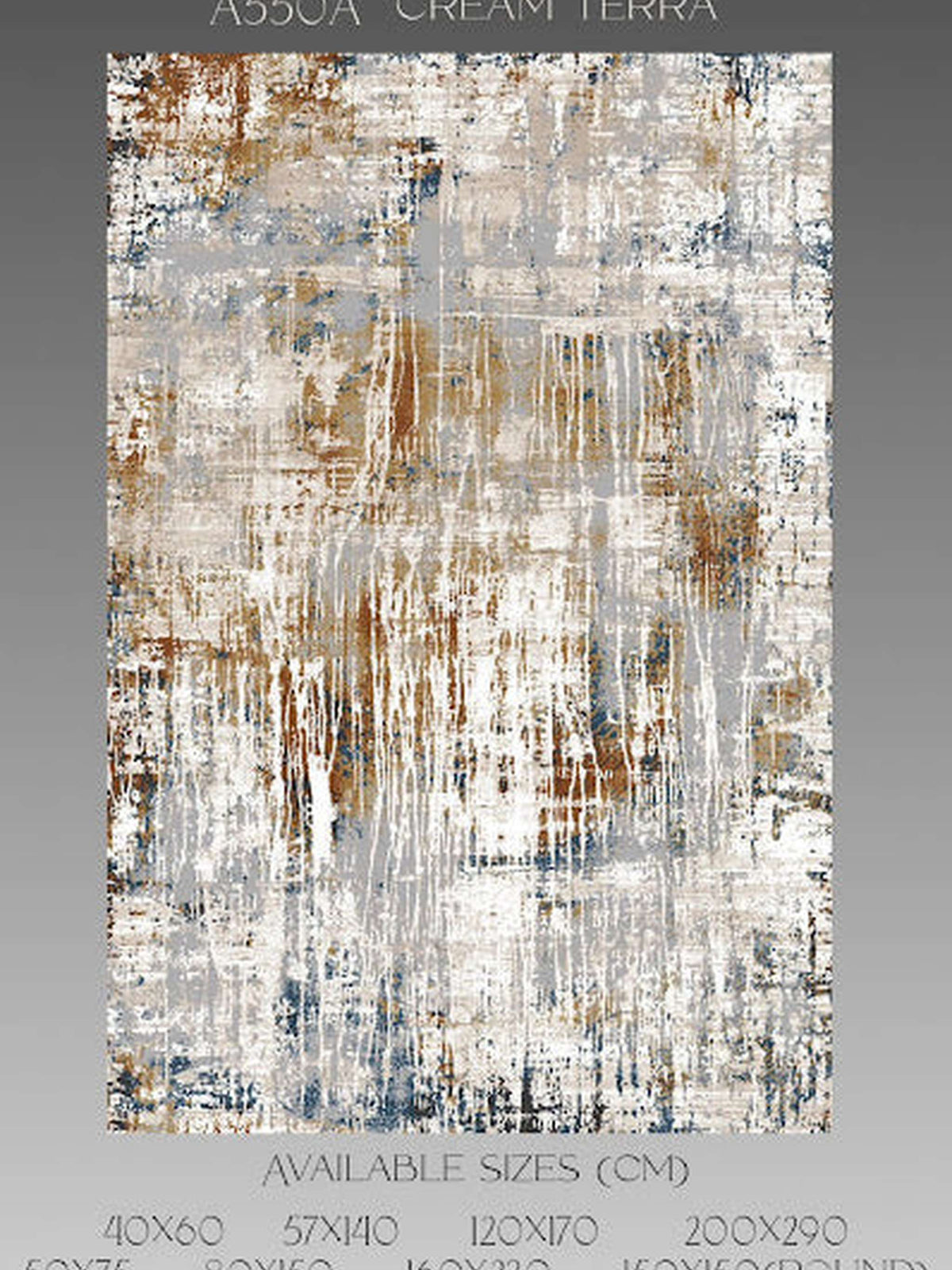 Grey, tan and rust weathered vertical streak rug, Blush Bellagio Cream Terra