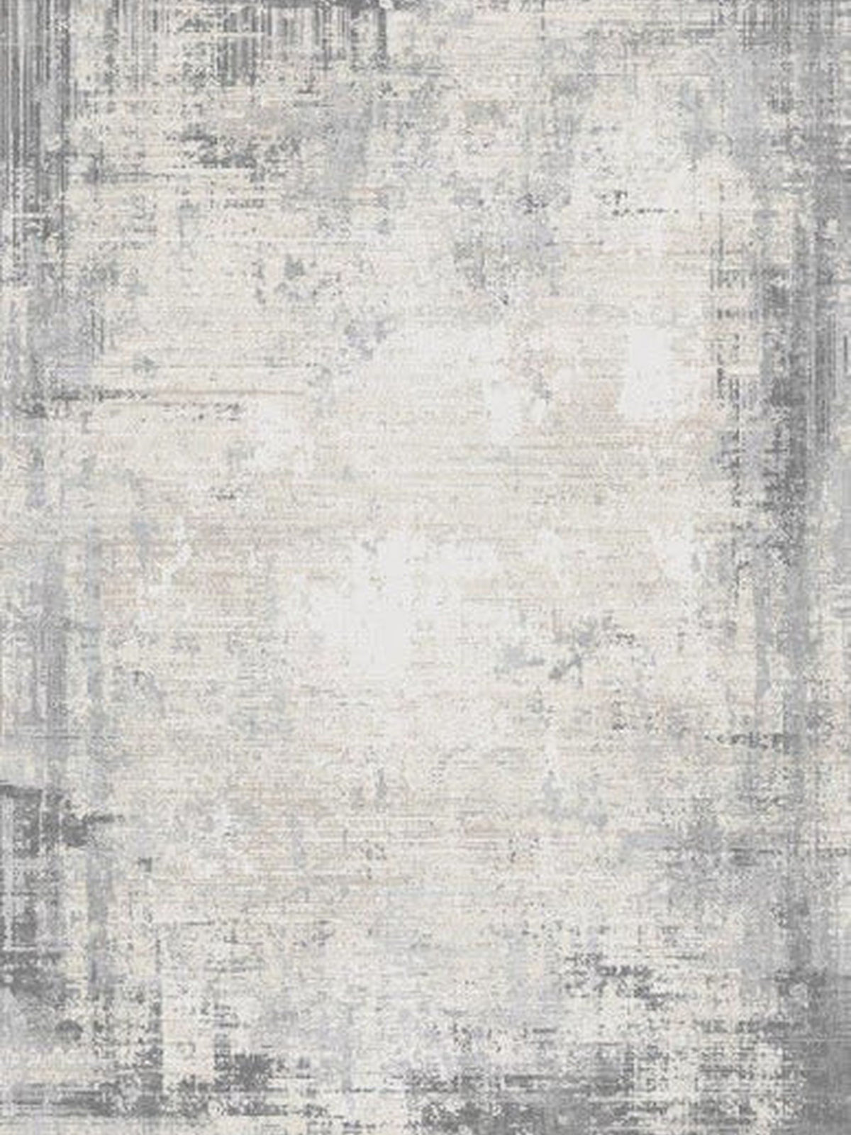 Vogue Bellagio rug in distressed ivory and grey with a darker border, top-down view