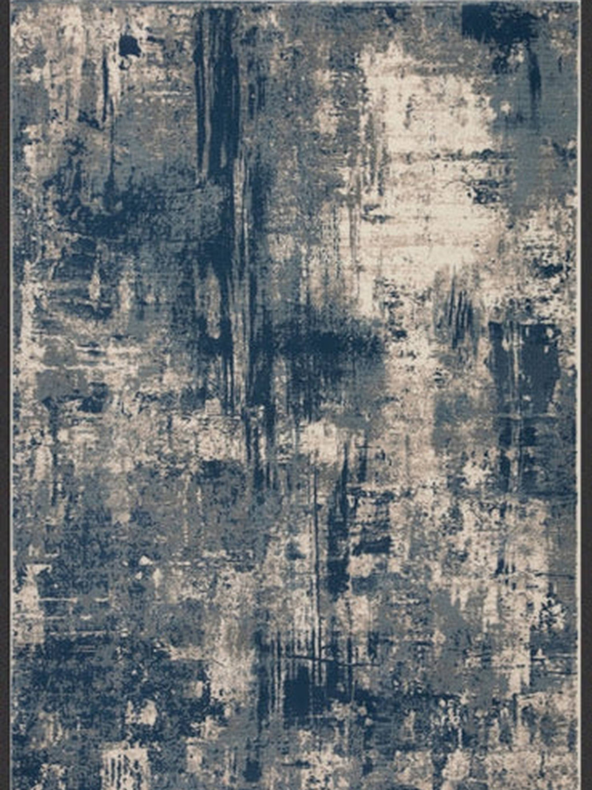 Navy and cream weathered distressed abstract rug, Grand Kendra Bellagio