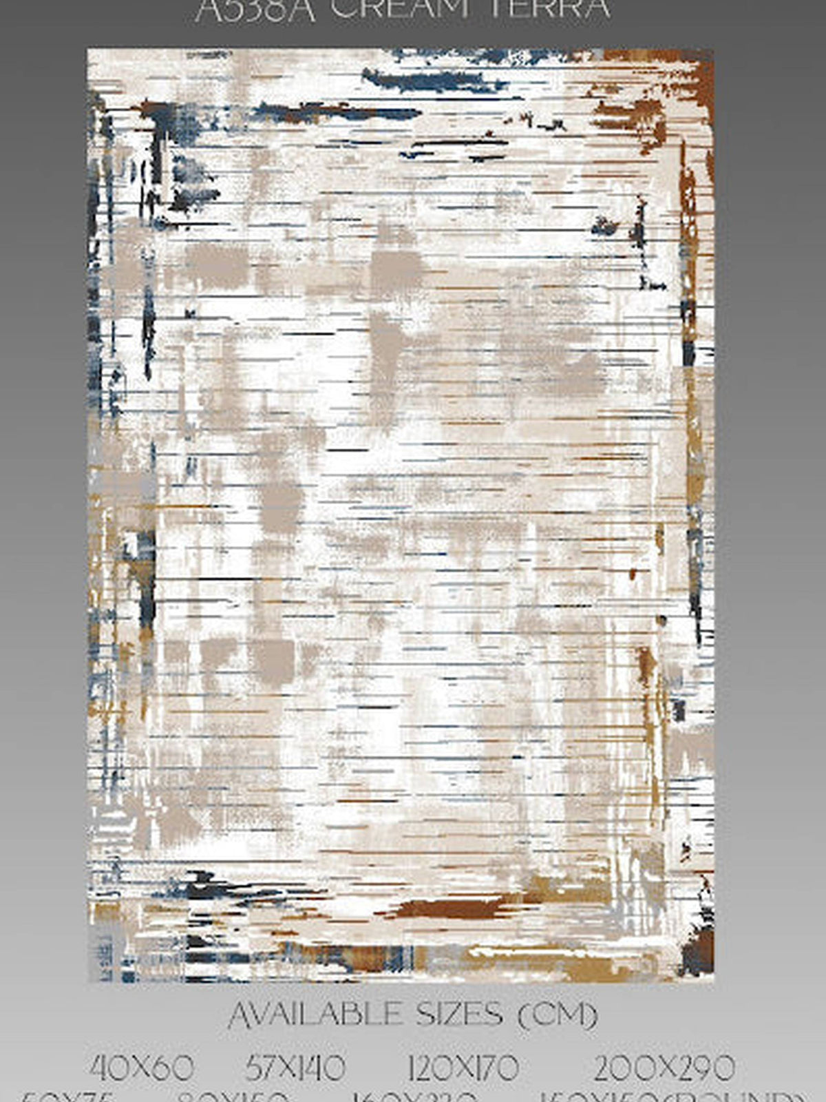 Cream and rust weathered horizontal streak rug, Blush Bellagio Cream Terra