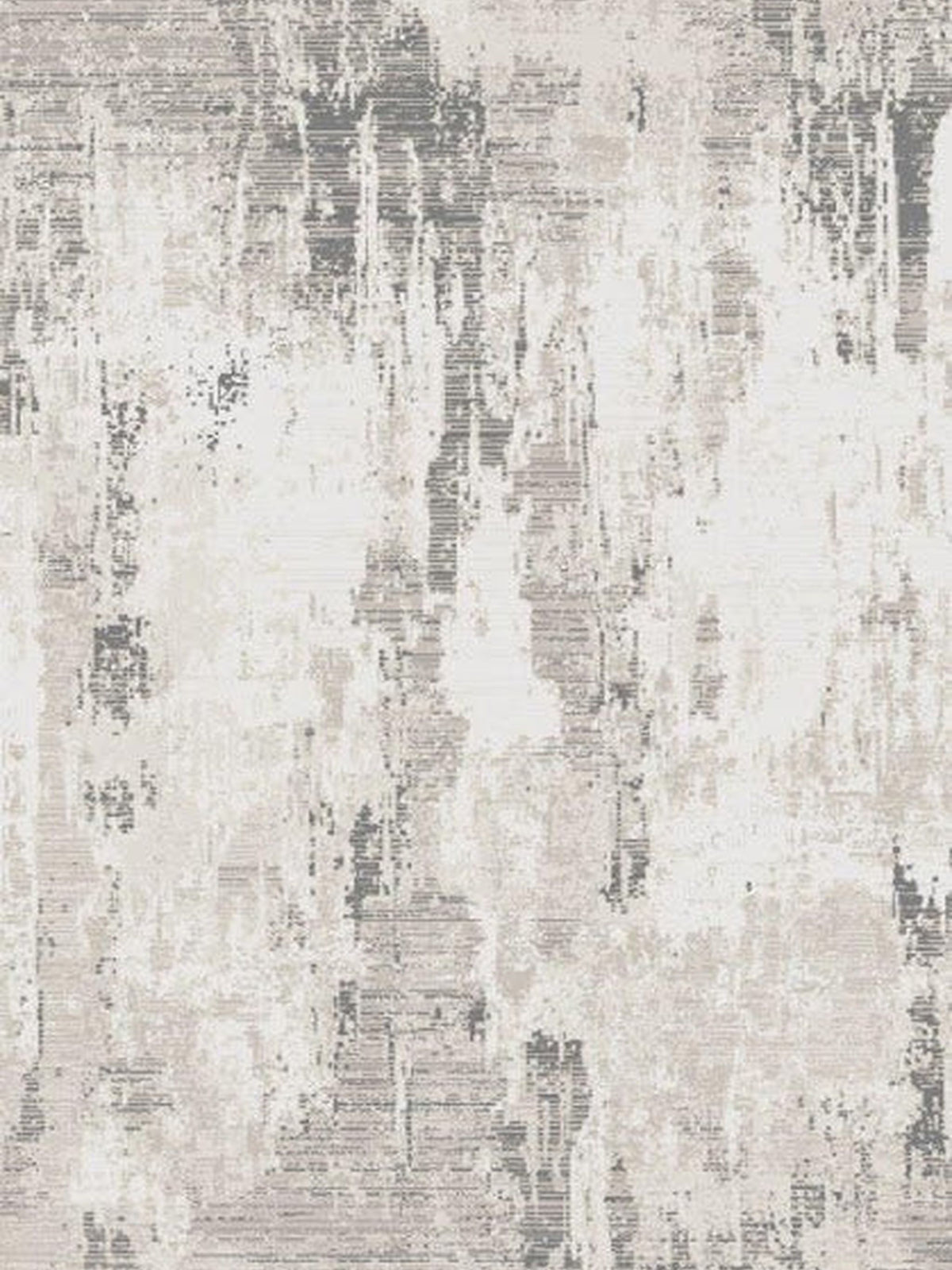 Vogue Bellagio rug in an ivory and grey distressed brushstroke design, top-down view