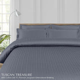 Tuscan Treasure 550TC Striped Cotton King Size Bedsheet - Jagdishstoreonline 