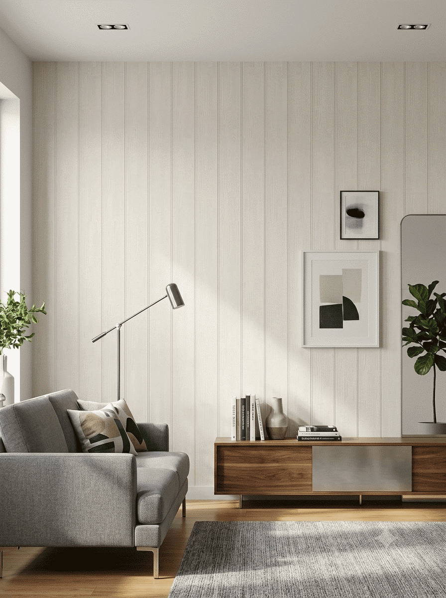 Classic Wood Paneling Wallpaper Beige