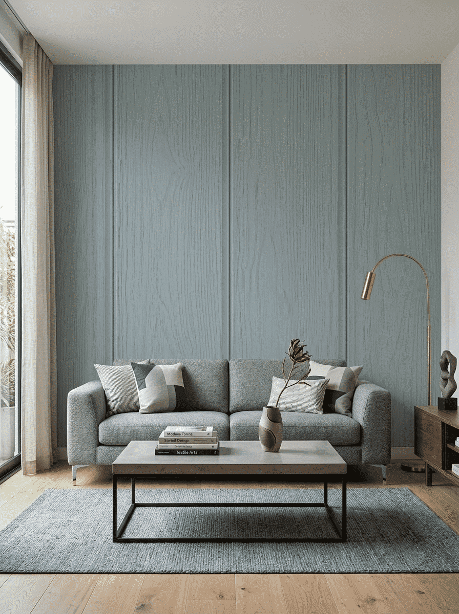 Classic Wood Paneling Wallpaper Blue