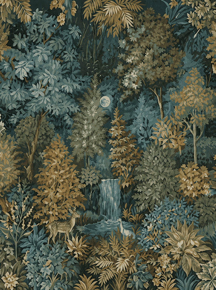 Moonlight Forest Wallpaper Yellow