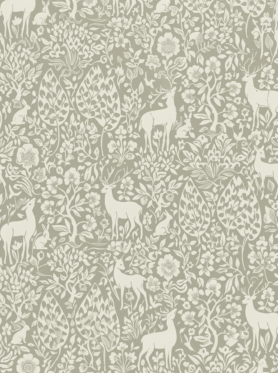 Tranquil Deer Haven Wallpaper Sage Green
