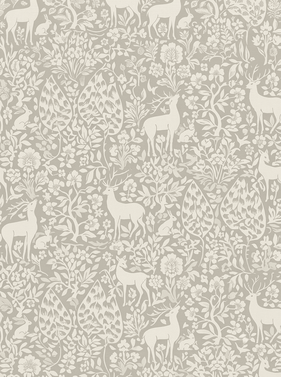 Tranquil Deer Haven Wallpaper Taupe