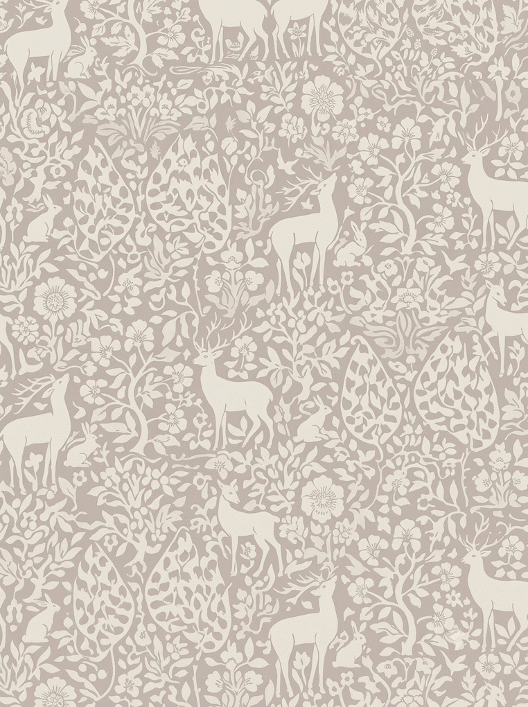Tranquil Deer Haven Wallpaper Pink
