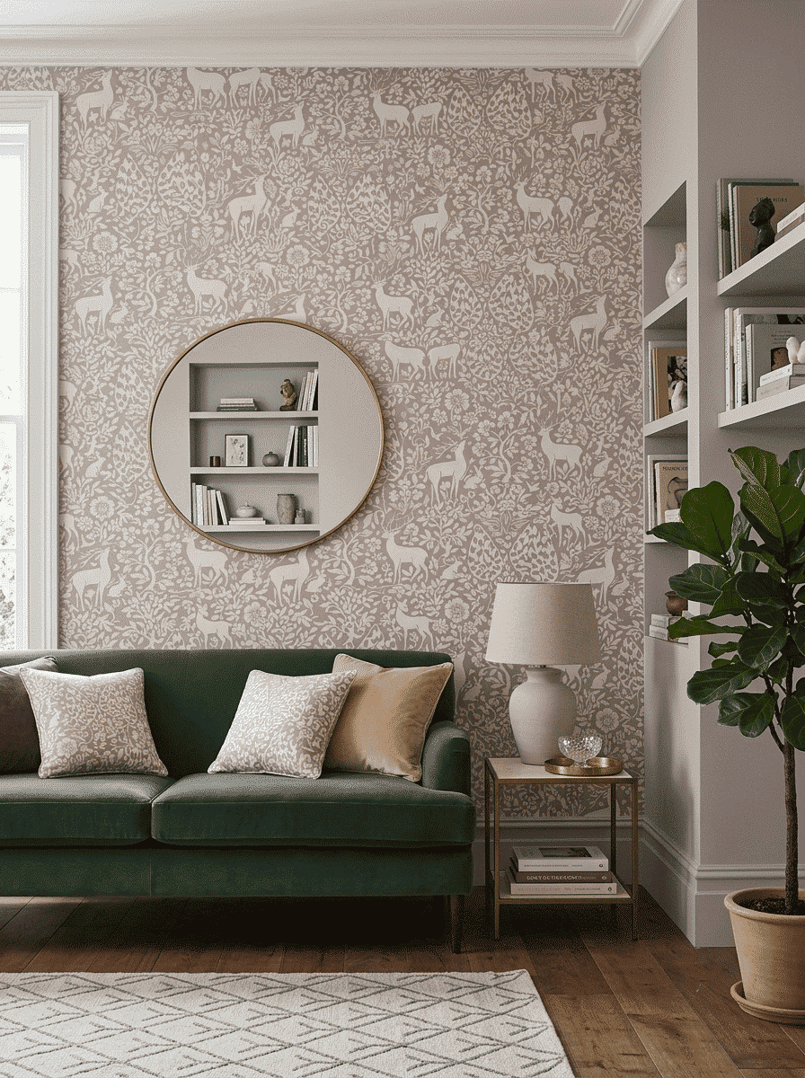 Tranquil Deer Haven Wallpaper Pink