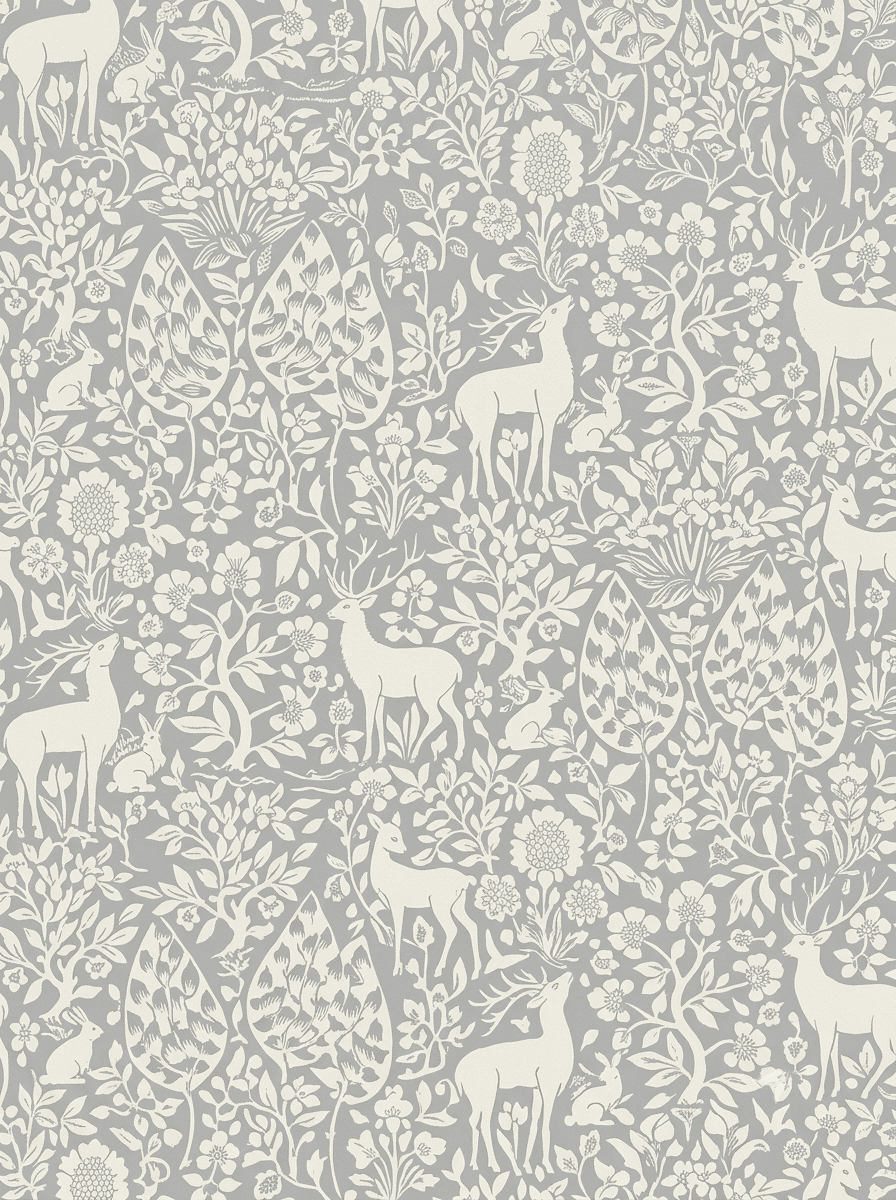 Tranquil Deer Haven Wallpaper Blue