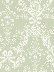 Elegant Floral Damask Wallpaper Sage