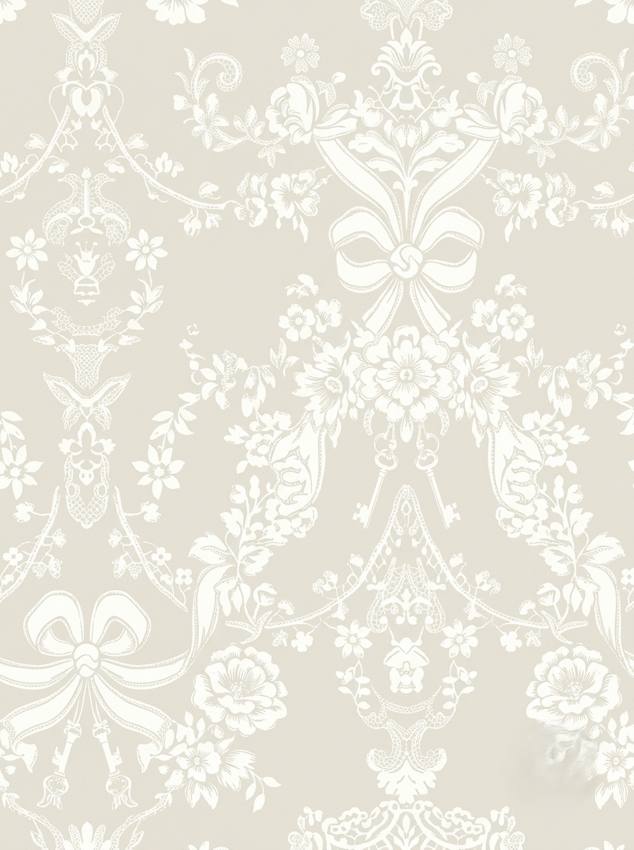 Elegant Floral Damask Wallpaper Taupe